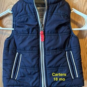 Carter's Dark Blue Puffer Vest with Red Accent
